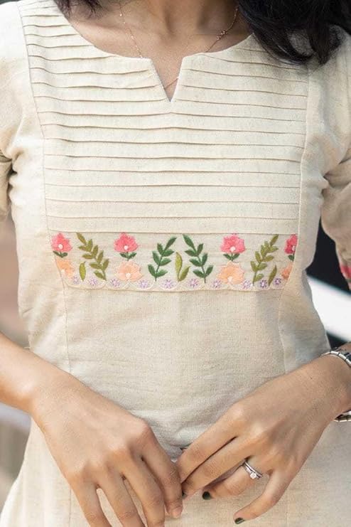 Women's Rayon Embroidered Straight Kurti with Pant Set