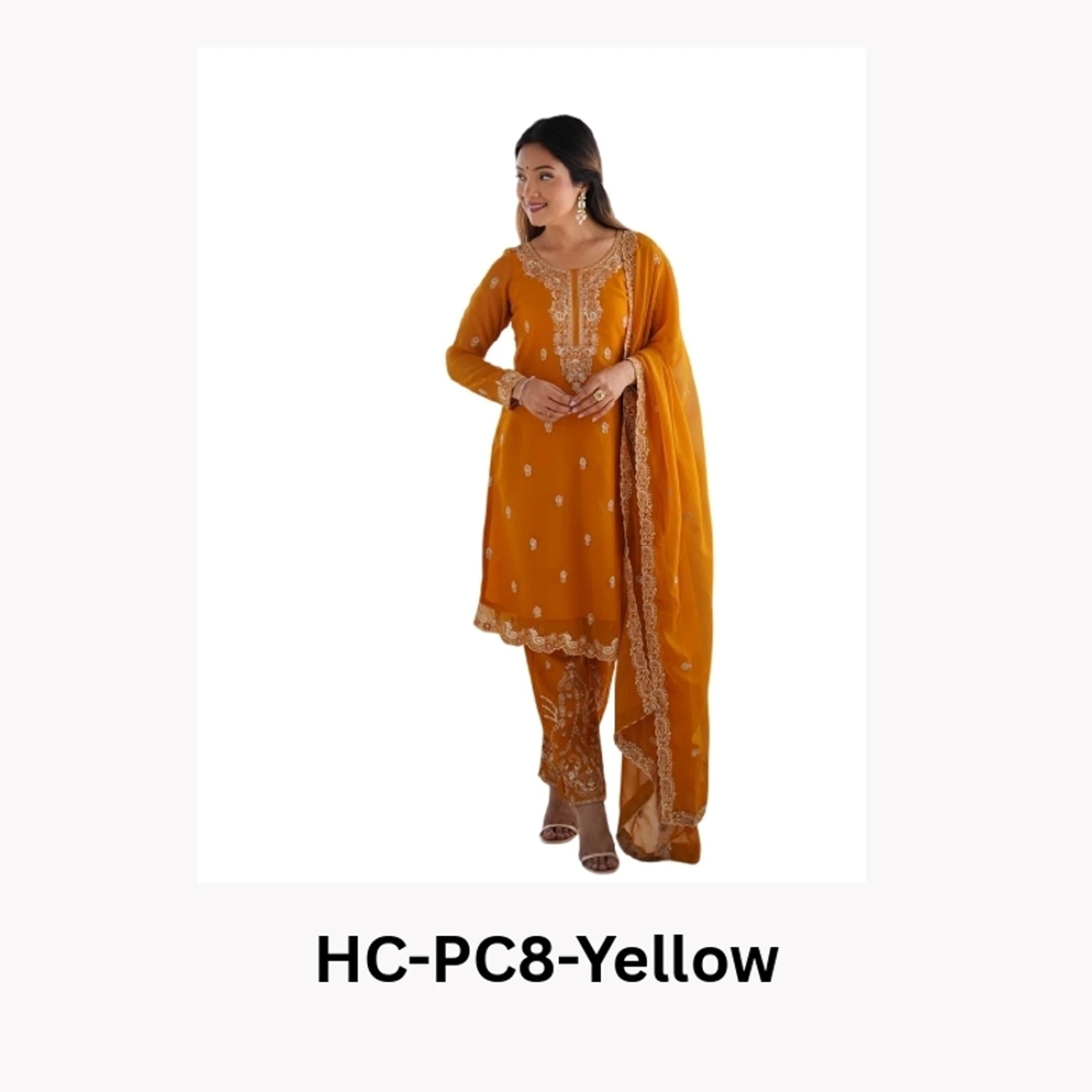 Reva Living Women Embroidered, Embellished Cotton Blend Straight Kurta (Yellow)