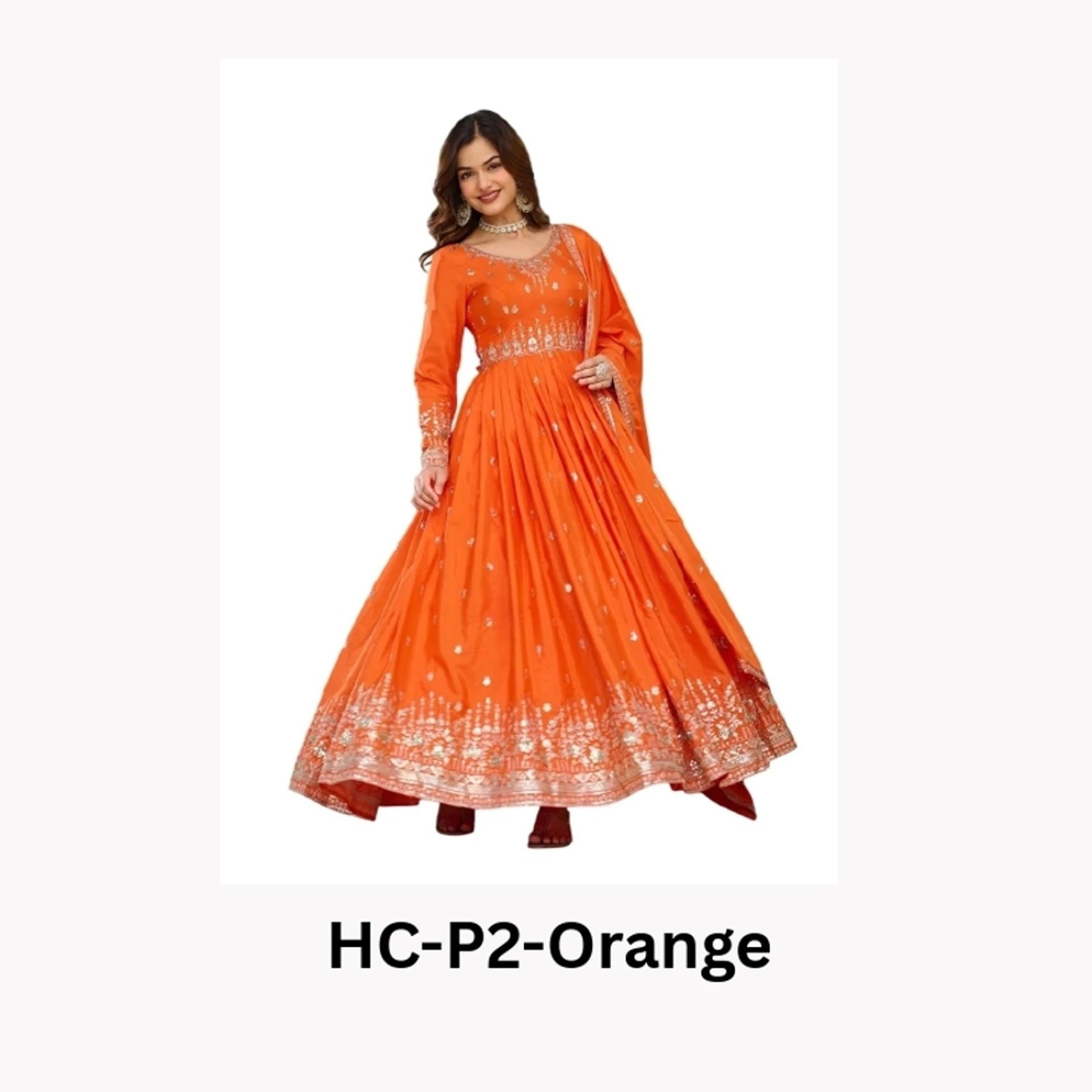 Reva Living Women Embroidered, Embellished, Printed Cotton Blend Straight Kurta (Orange)