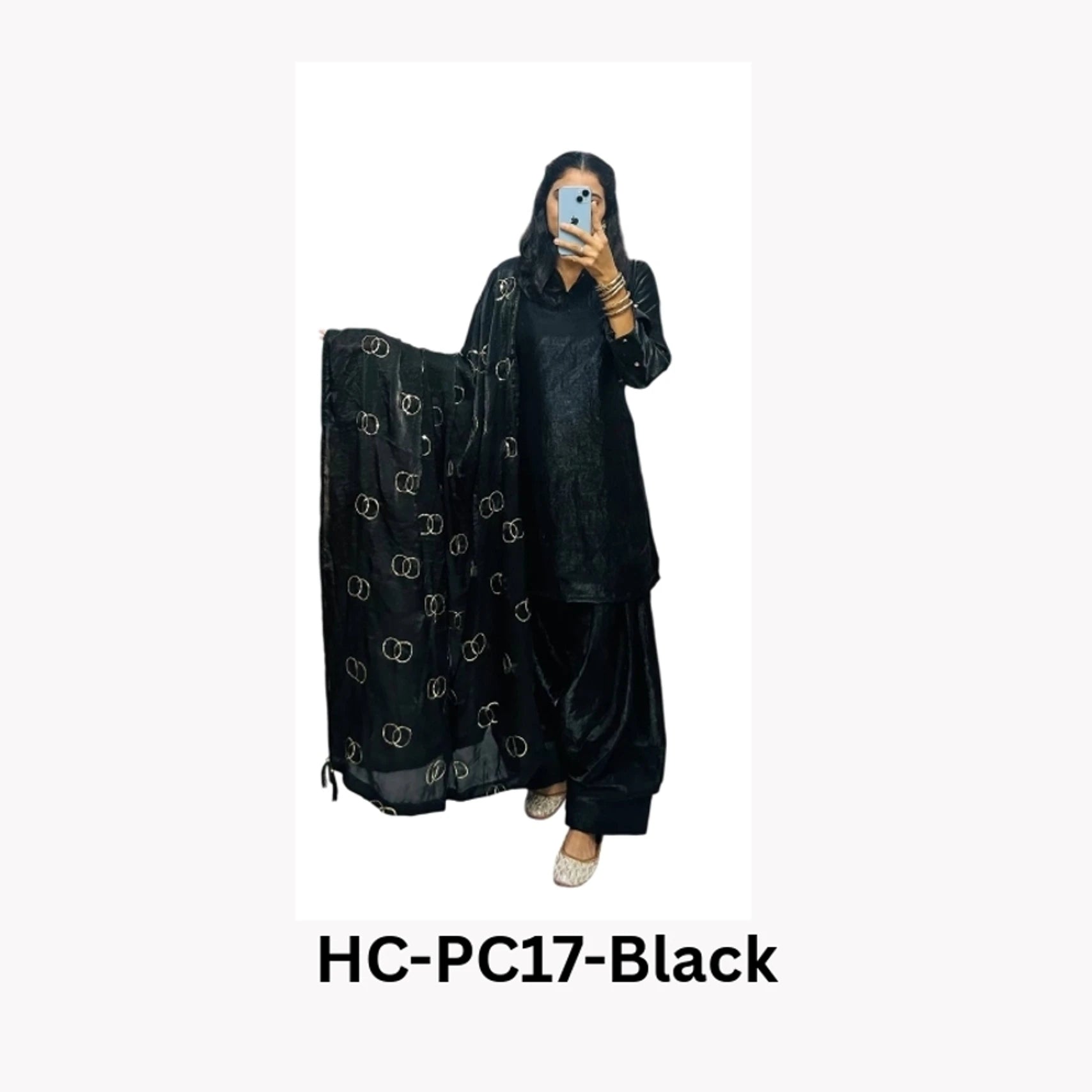 Reva Living Women Embroidered, Embellished Cotton Blend Straight Kurta (Black)